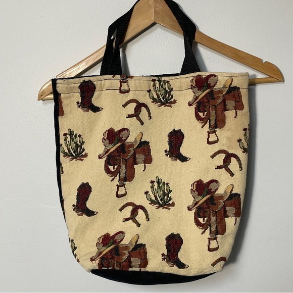 Equestrian Tapestry Tote Handbag‎ - Picture 1 of 8